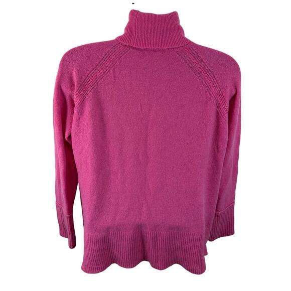 J.Crew Turtleneck Sweater Supersoft Yarn Side Slits Pink Size Medium Wool Alpaca - Picture 2 of 12